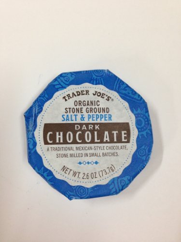 Trader Joes Organic Stone Ground Salt & Paper Dark Chocolate logo