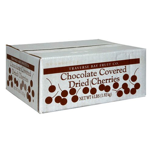 Traverse Bay Fruit Co. Chocolate Covered Dried Cherries, 4-pound Box logo