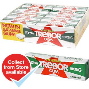 Trebor Peppermint Extra Strong Gum Sugarfree (Pack of 30) logo