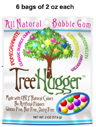 Tree Hugger All Natural Bubble Gum Pomegranate/lemonade/wildberry/watermelon 6 Pack logo