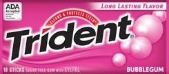 Trident Bubble Gum Flavor logo