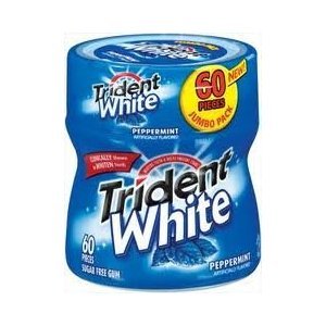 Trident Chewing Gum Sugar Free White Peppermint 60 Piece logo