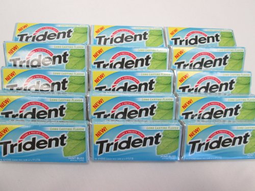 Trident Clean & Protect Teeth Mint Bliss Naturally & Artificially Flavored Long Lasting Sugarfree Chewing Gum With Xylitol- 15 Packs Of 18 Pieces Sugar Free Gum (270 Pieces Total) logo