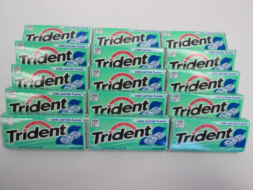 Trident Clean & Protect Teeth Minty Sweet Twist Naturally & Artificially Flavored Long Lasting Sugarfree Chewing Gum With Xylitol- 15 Packs Of 18 Pieces Sugar Free Gum (270 Pieces Total) logo