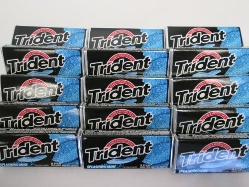 Trident Clean & Protect Teeth Splashing Mint Naturally & Artificially Flavored Long Lasting Sugarfree Chewing Gum With Xylitol- 15 Packs Of 18 Pieces Sugar Free Gum (270 Pieces Total) logo