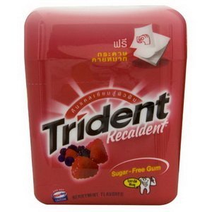 Trident Gum Recaldent Berrymint 47.6g. From Thailand logo