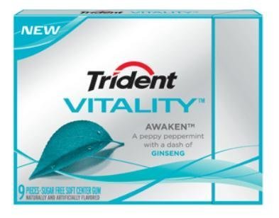 Trident Gum Sugar Free Vitality Awaken Ginseng, Size: 10×9 logo