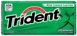 Trident Gum V-cup, Spearmint, 18 Count (Pack of 12) logo