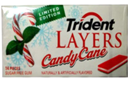 Trident Layers Candy Cane Gum Limited Edition Pack of 4 14-piece Boxes (56 Pieces) logo