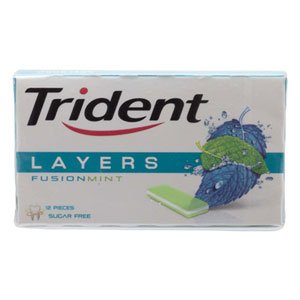 Trident Layers Fusion Mint Sagar Free Gum 26.4g. Pack of 5 logo