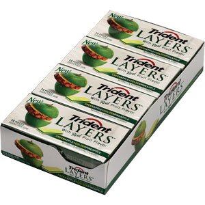 Trident Layers Green Apple and Golden Pineapple With Real Fruit Flavor (8-14 Piece Boxes) logo