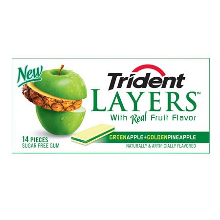 Trident Layers Green Apple/golden Pineapple: 8 Count logo