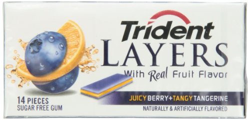 Trident Layers Gum, Exotic Berry Plus Tangy Tangerine, 14-pieces, (12 Count ) logo