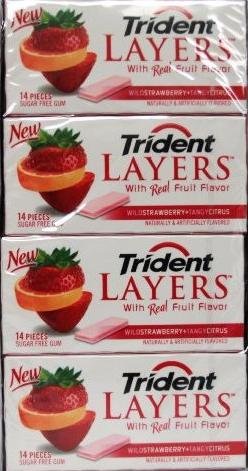 Trident Layers Gum – Strawberry & Tangy Citrus Sugar Free Gum – 8x14ct logo