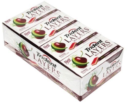 Trident Layers Gum Sweet Cherry / Island Lime 12/14 Pcs logo