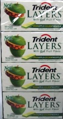 Trident Layers Gum With Real Fruit Flavor, Green Apple + Golden Pineapple – Sugar Free, Real Fruit Flavor logo