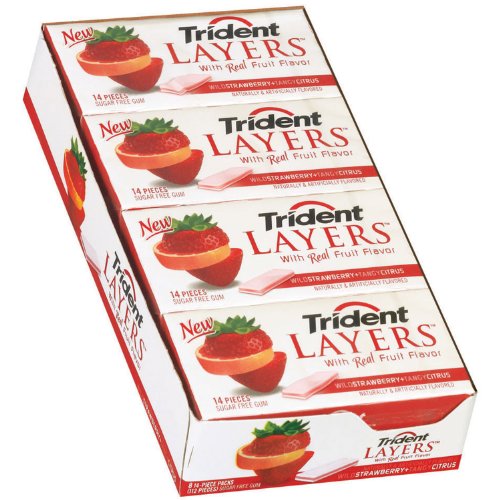 Trident Layers Strawberry & Tangy Citrus Sugar Free Gum – 8/14ct logo