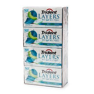 Trident Layers Sugar Free Gum (12 Packs), Cool Mint + Melon Fresco, 168 Pieces logo