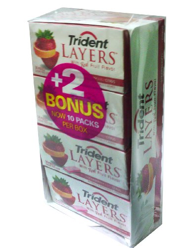 Trident Layers Sugarfree Gum – Strawberry + Citrus – 10 X 14 Pieces logo