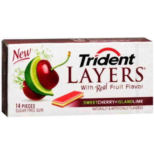 Trident Layers Sweet Cherry & Island Lime Sf Gum – Case Pack 24 Sku-pas948104 logo