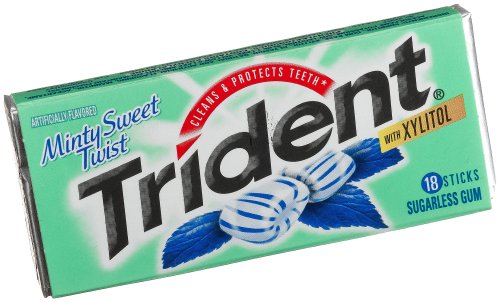 Trident Mint Sweet Twist Sugarless Gum, 18-piece Packages (Pack of 24) logo