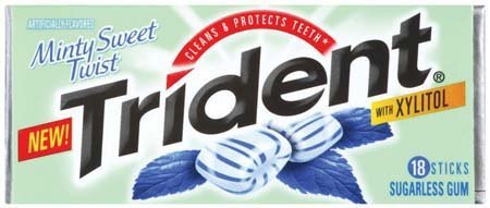 Trident Minty Sweet Twist Sugarless Gum – 12 Pack logo