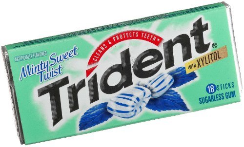 Trident Minty Sweet Twist Sugarless Gum, 18-piece Packages (Pack of 12) logo