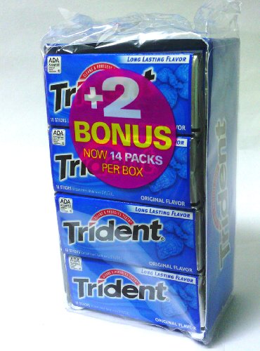 Trident Original Sugar Free Gum Bonus Pack 14 Packs 18 Pieces Each logo