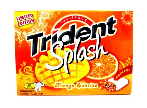 Trident Splash Gum Mango Sunrise Limited Edition Suger Free 9pcs (Pack of 10) logo