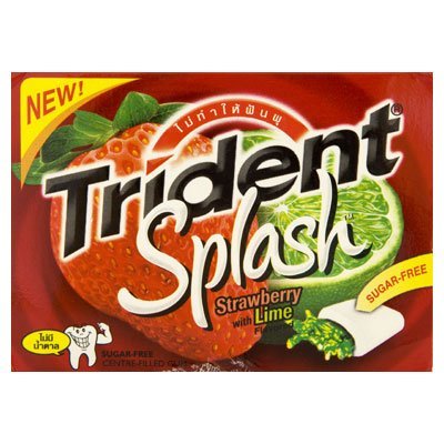 Trident Splash Gum Strawberry Lime Suger Free 9pcs (Pack of 20) logo