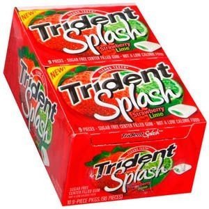 Trident Splash Juicy Gum Sugar Free Strawberry and Lime Flavor (Pack of 10) logo