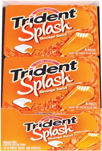 Trident Splash Orange Swirl, 9-piece Packages (Pack of 10) logo