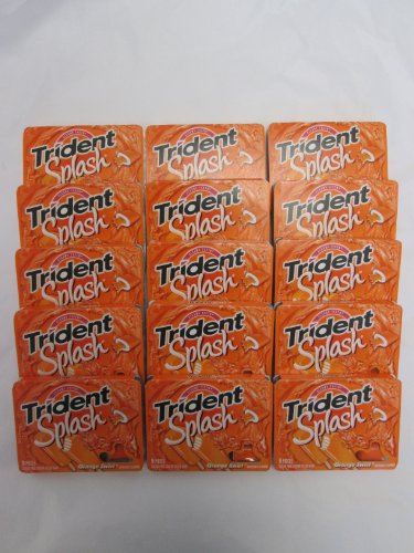 Trident Splash Orange Swirl Artificial Flavors Sugar Free Long Lasting Chewing Gum – 15 Pack of 9 Pieces (135 Pieces Total) – Tj11 logo