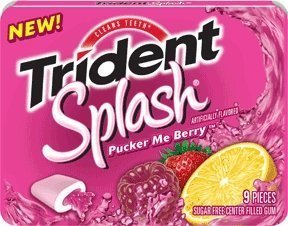 Trident Splash Pucker Me Berry Sugarfree Gum – 9 Sticks/pack, 10 Pack logo