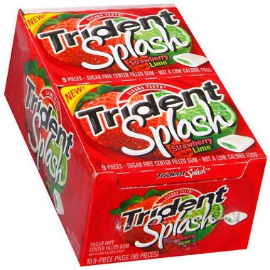 Trident Splash Strawberry With Lime Sugarfree Gum – 10 Ct. 9-pieces Packages (90 Pieces Total) logo