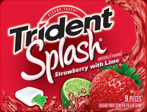 Trident Splash Strawberry W/lime 10 Ct logo