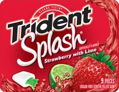 Trident Splash Sugar-free Chews Chewing Gum Gums – Strawberry & Lime Flavor Product Of Thailand logo