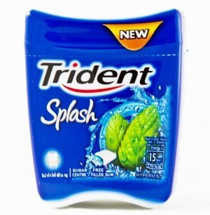 Trident Splash Sugar Free Hypermint (spearmint + Peppermint) Bottle 2.01 Oz (57g). (Pack of 4) logo