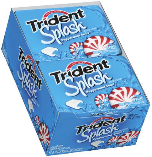 Trident Sugar Free Chewing Gums Splash Peppermint Swirl logo