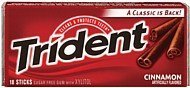 Trident Sugar Free Gum Cinnamon Value Pack 12×18 Sticks logo