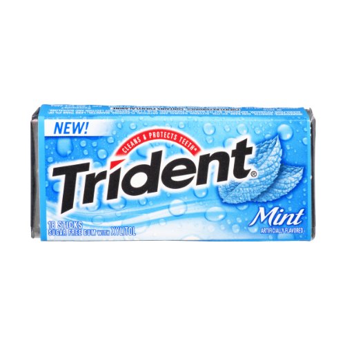 Trident Sugar Free Mint Gum 18 Ct (Pack of 12) logo