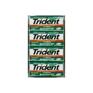 Trident Sugarless Chewing Gum, Spearmint 12×18 St logo