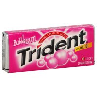 Trident Sugarless Gum, With Xylitol, Bubblegum, 18ct, (Pack of 10) logo