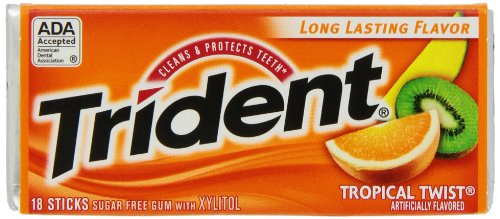 Trident Tropical Twist, 18-count (Pack of 12) logo