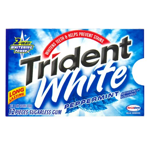 Trident White Gum, Peppermint, 12-piece Packages (Pack of 12) logo