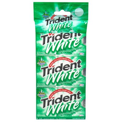 Trident White Gum, Spearmint (3-pack), 12-piece Packages (Pack of 10) logo