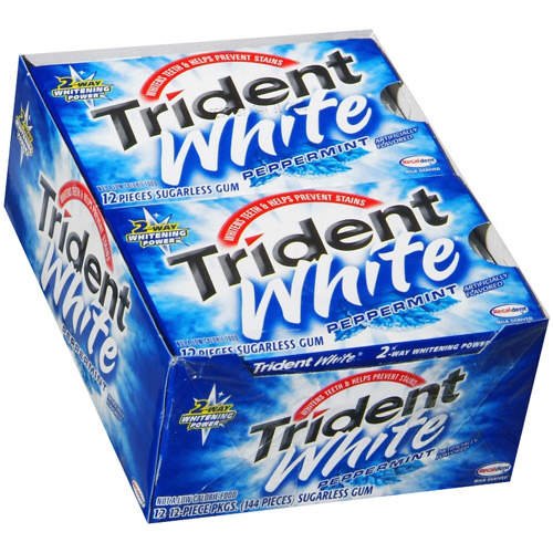 Trident White Peppermint Gum, 12 Packs logo