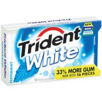 Trident White Peppermint Sugar Free Gum, 16 Ct (Pack of 9) logo