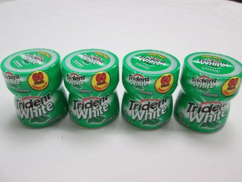 Trident White Spearmint Flavor Chewing Gum Sugar Free – 4 Car Cup Pack of 60 Jumbo Pack (240 Pieces Total ) logo