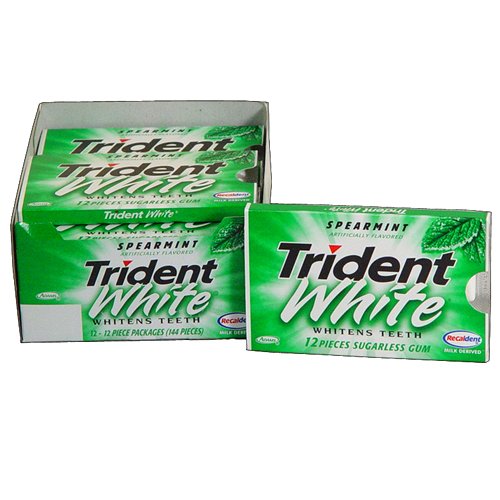 Trident White Spearmint, Sugar-free, 12-count (Pack of 12) logo